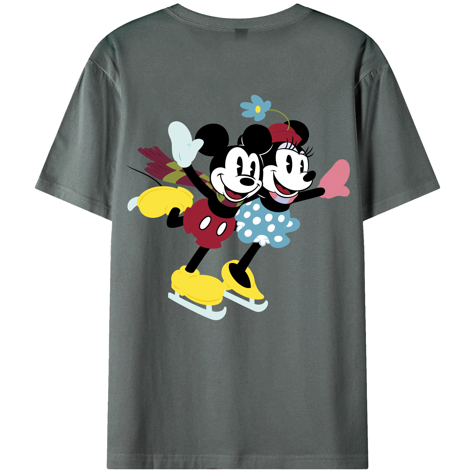（画像用） ミッキーマウス Mickey Mouse 綿100％半袖Tシャツ（背面プリント）